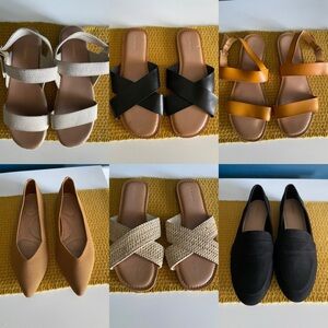 Lot - 6 pairs of Old Navy sandals & flats size 9-9.5
